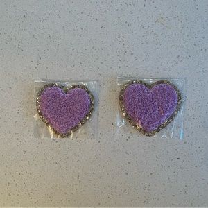 2 SLC heart patches in grape 💜